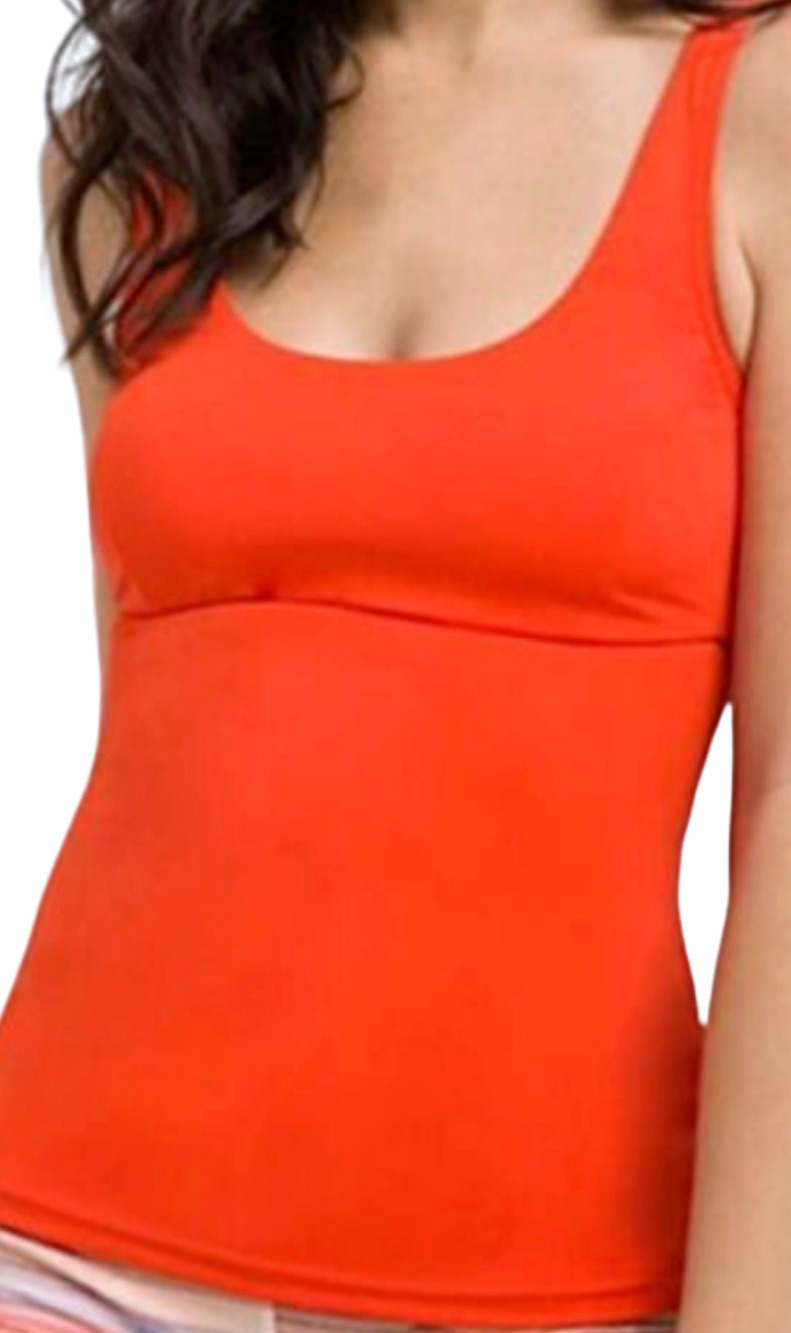 NEW prAna LAVA GLOW RIMINI OPEN BACK SCOOP NECK TANKINI SWIM TOP SIZE SMALL